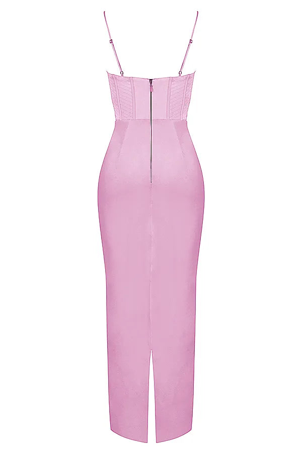 Charmaine Pink Corset Maxi Dress