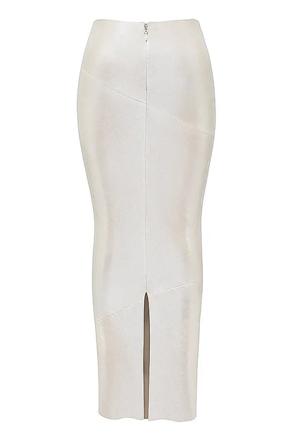 Colette Shimmer Champagne Midi Skirt