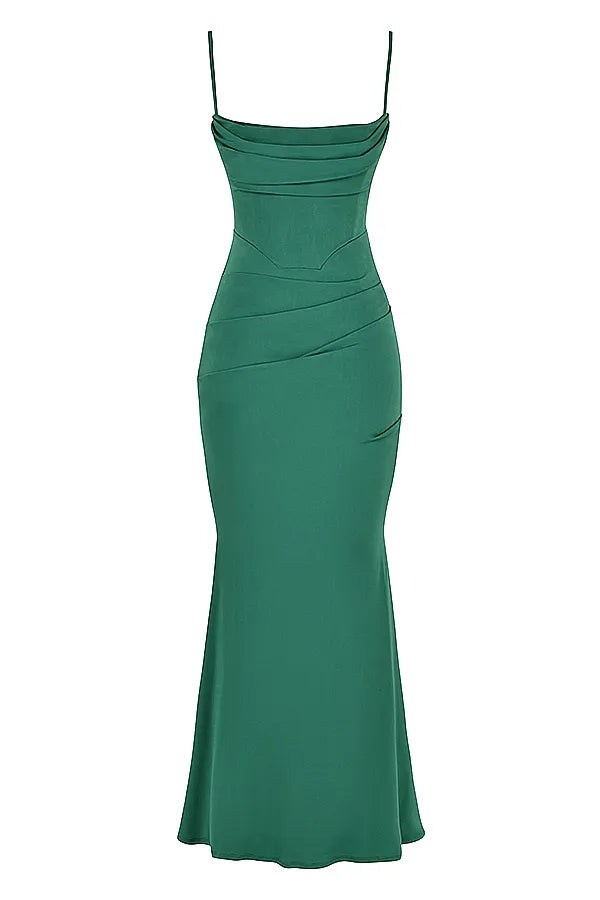 Milena Forest Corset Maxi Dress