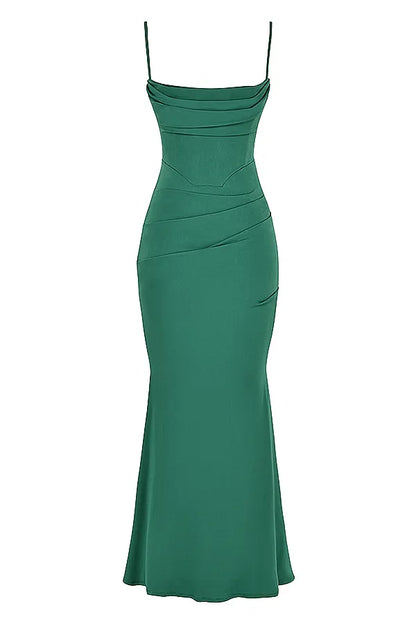Milena Forest Corset Maxi Dress