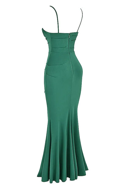 Milena Forest Corset Maxi Dress
