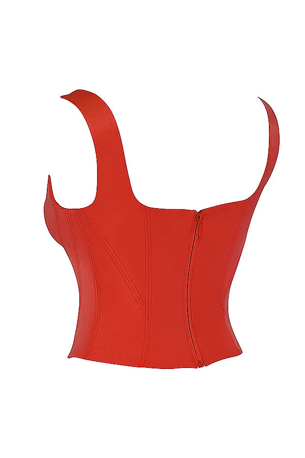 Rafa Scarlet Satin Longline Corset