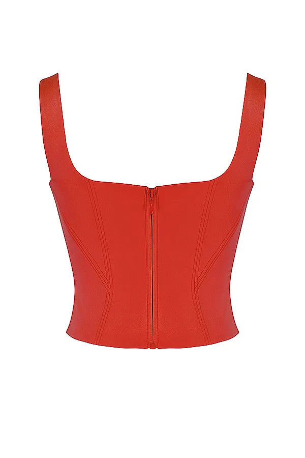 Rafa Scarlet Satin Longline Corset