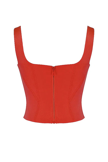 Rafa Scarlet Satin Longline Corset