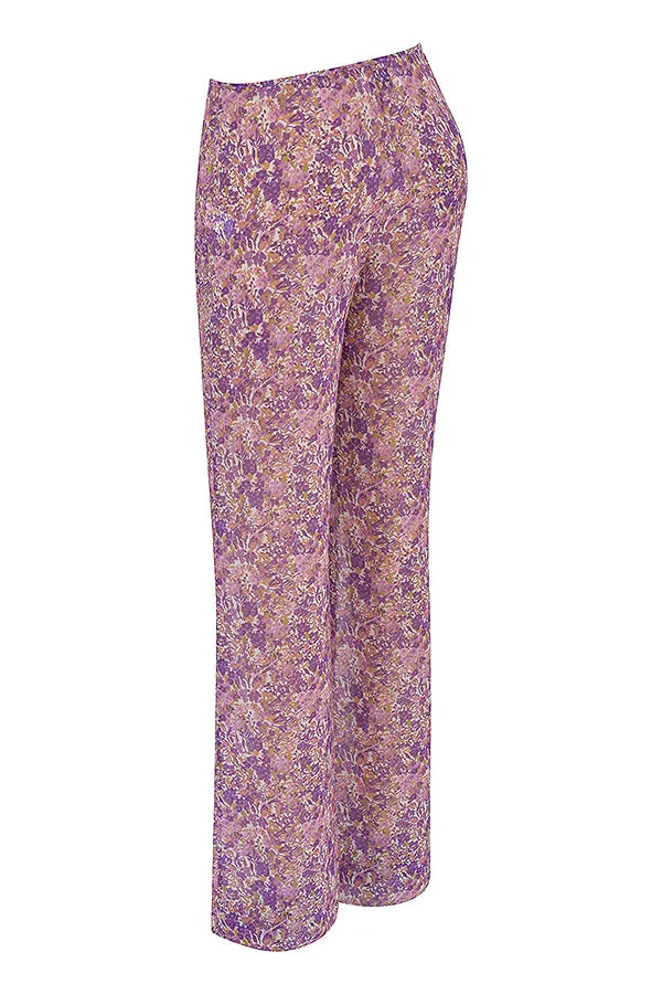 Keala Violet Floral Cutout Trousers