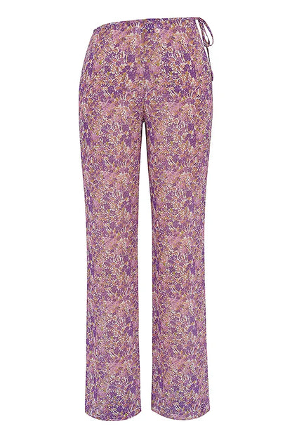 Keala Violet Floral Cutout Trousers