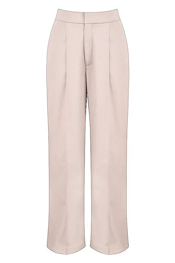 Alivia Beige Loose Fit Trousers