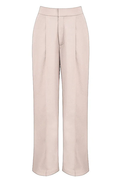 Alivia Beige Loose Fit Trousers