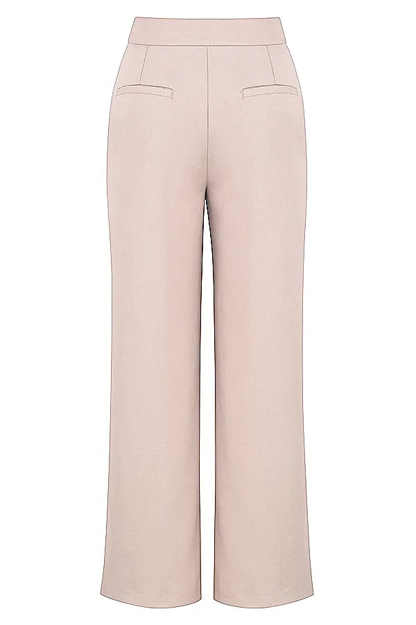 Alivia Beige Loose Fit Trousers