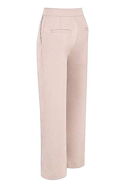 Alivia Beige Loose Fit Trousers