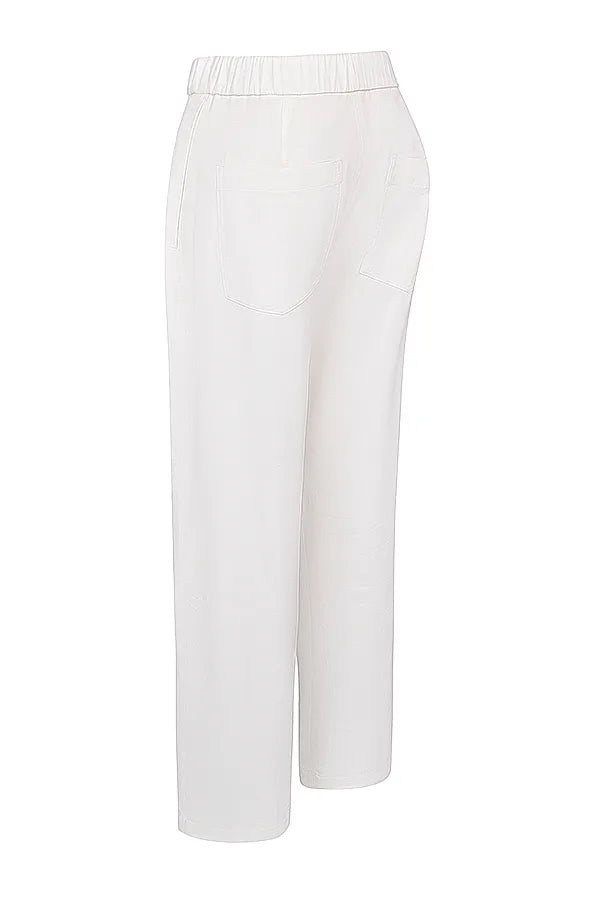 Luna White Cargo Trousers