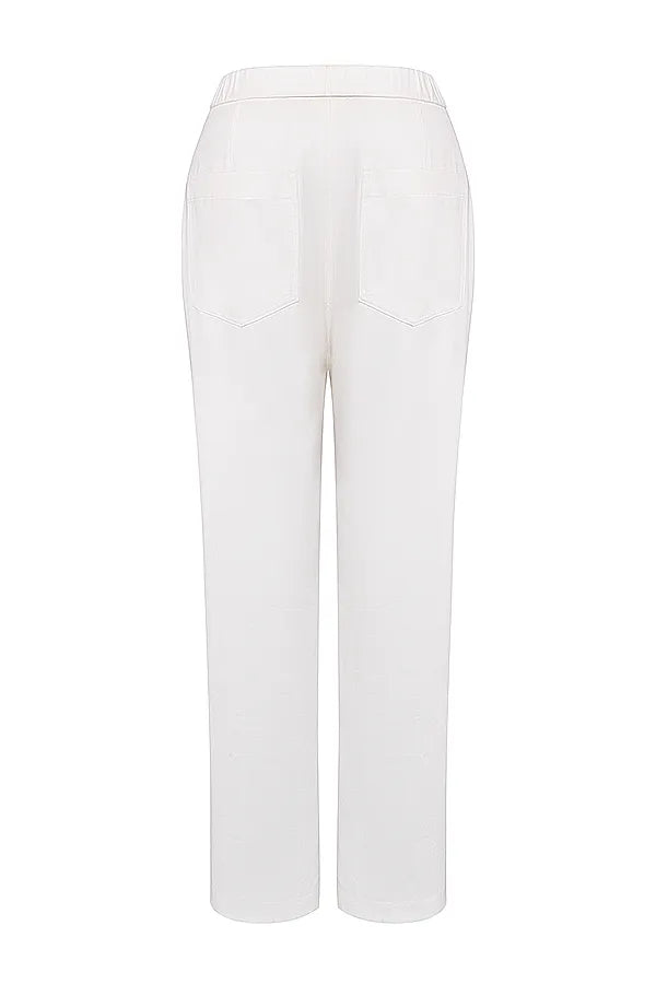 Luna White Cargo Trousers