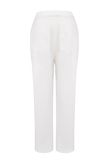 Luna White Cargo Trousers