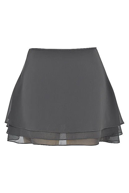 Clarice Shadow Floaty Layered Mini Skirt