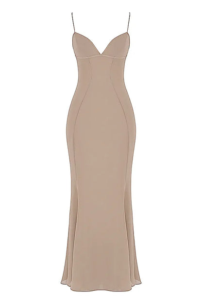Loren Latte Corset Maxi Dress