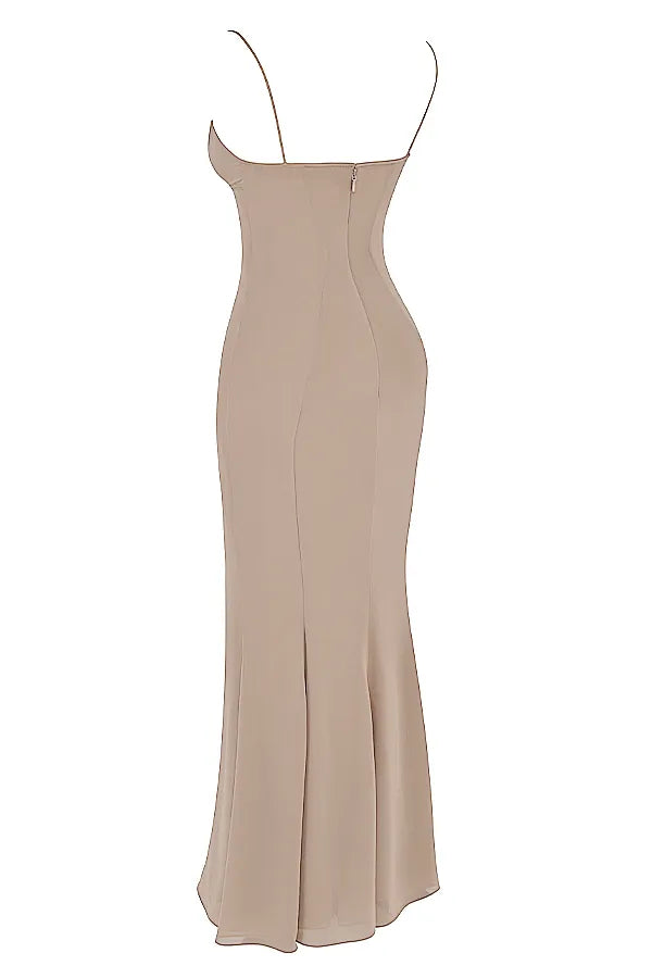 Loren Latte Corset Maxi Dress