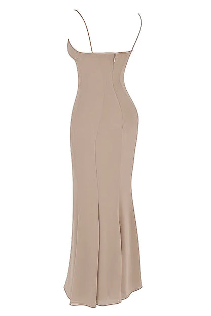 Loren Latte Corset Maxi Dress