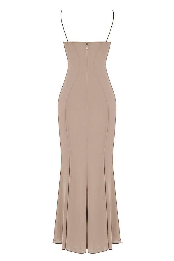Loren Latte Corset Maxi Dress