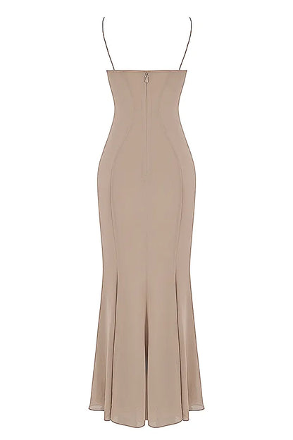 Loren Latte Corset Maxi Dress