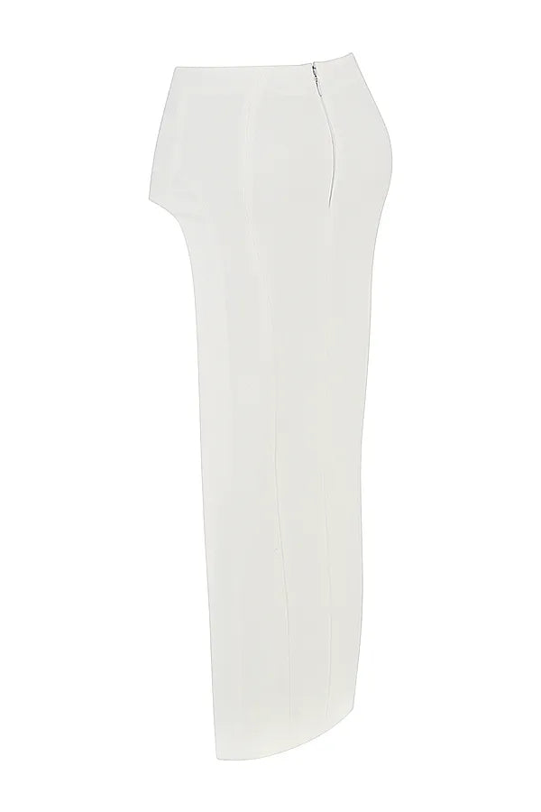 Francesca Ivory Thigh Split Midi Skirt