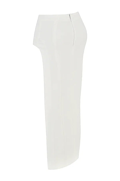 Francesca Ivory Thigh Split Midi Skirt