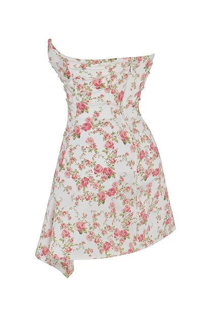 Jasmine Rose Print Draped Corset Dress