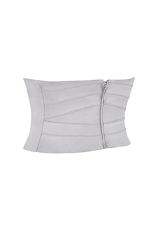Vienne Grey Satin Underbust Corset