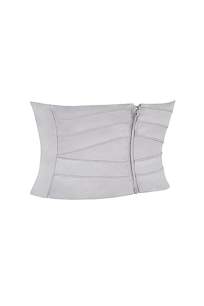 Vienne Grey Satin Underbust Corset