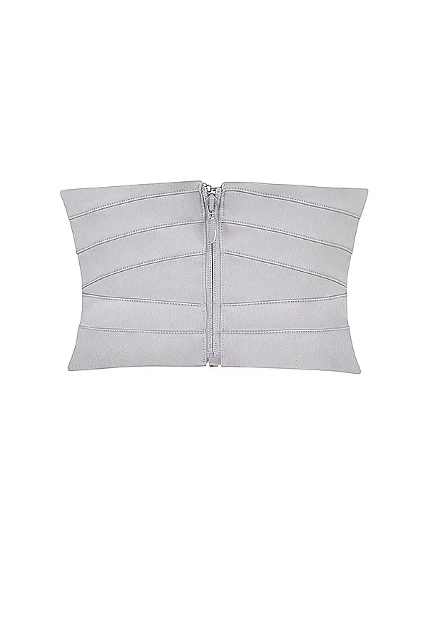 Vienne Grey Satin Underbust Corset