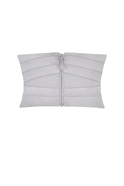 Vienne Grey Satin Underbust Corset