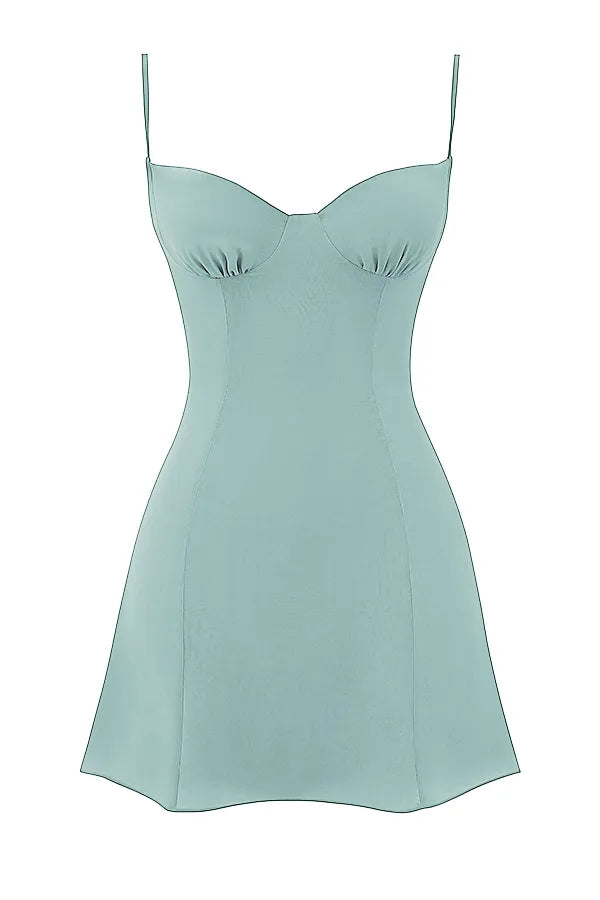 Christiana Light Jade Mini Dress
