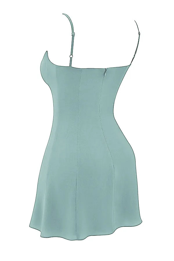 Christiana Light Jade Mini Dress