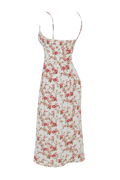 Charlotte Rose Print Corset Midi Sundress