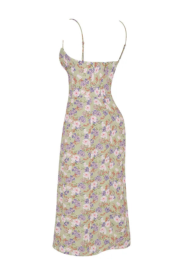Charlotte Peony Print  Midi Sundress