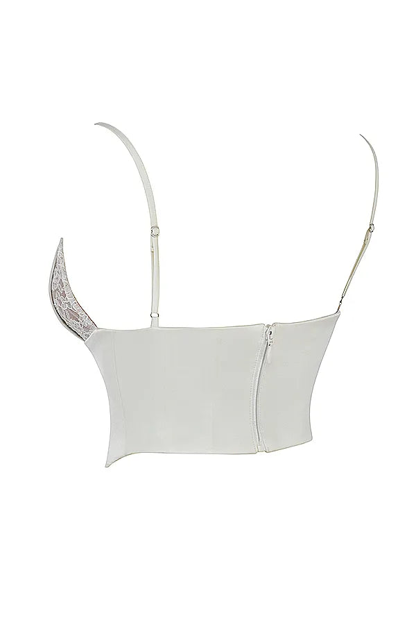 Emilee Ivory Satin and Lace Corset