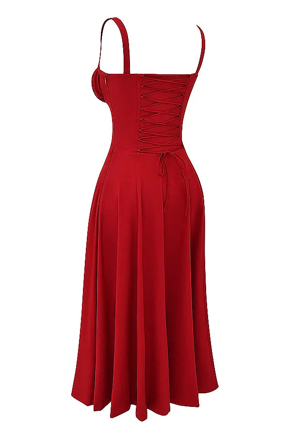 Carmen Red Rose Bustier Sundress