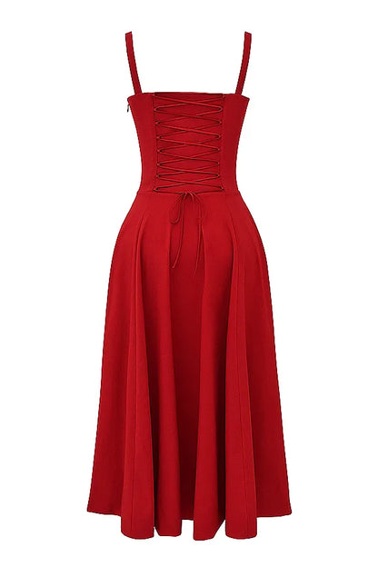 Carmen Red Rose Bustier Sundress