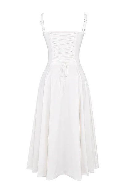 Carmen White Bustier Sundress