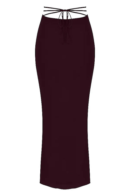 Amalfi Prune Cutout Maxi Skirt