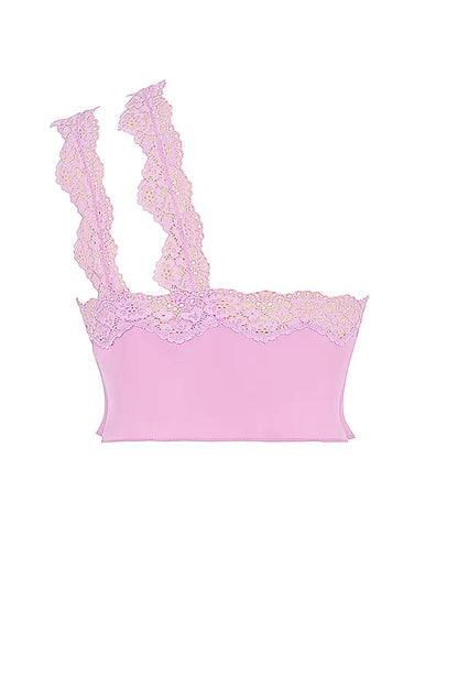 Lorena Pink Floaty Cropped Top