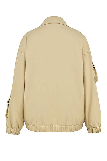 Cami Taupe Oversized Track Jacket