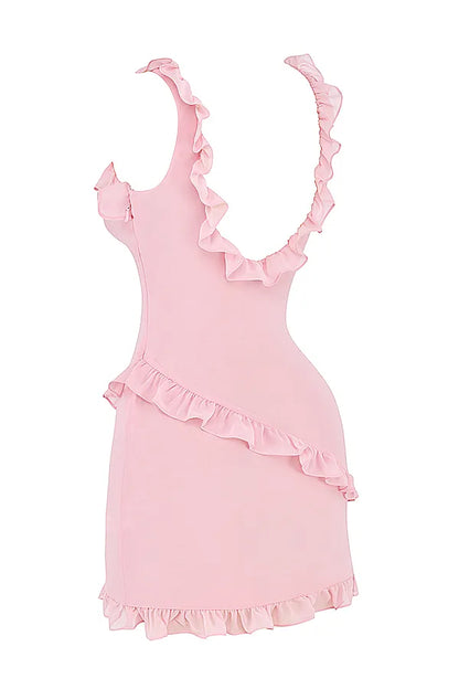 Tania Pink Quartz Ruffle Mini Dress