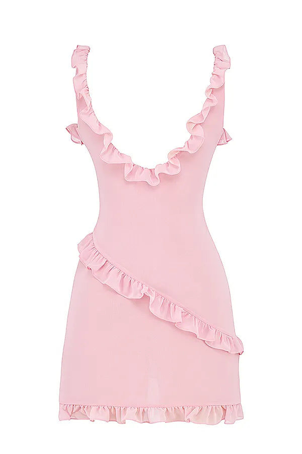 Tania Pink Quartz Ruffle Mini Dress