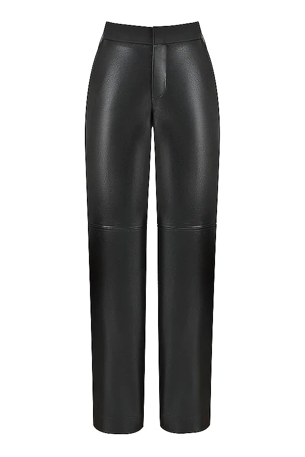 Omaira Black Vegan Leather Trousers