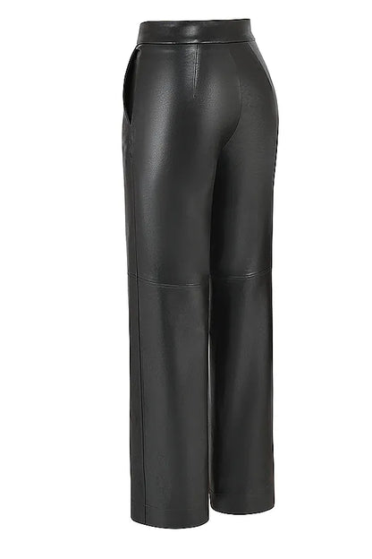 Omaira Black Vegan Leather Trousers