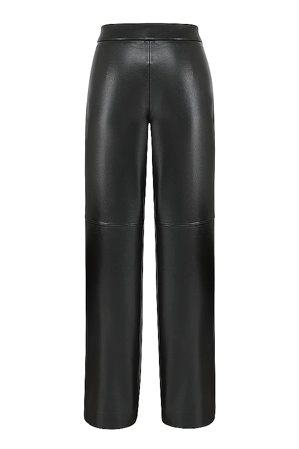 Omaira Black Vegan Leather Trousers