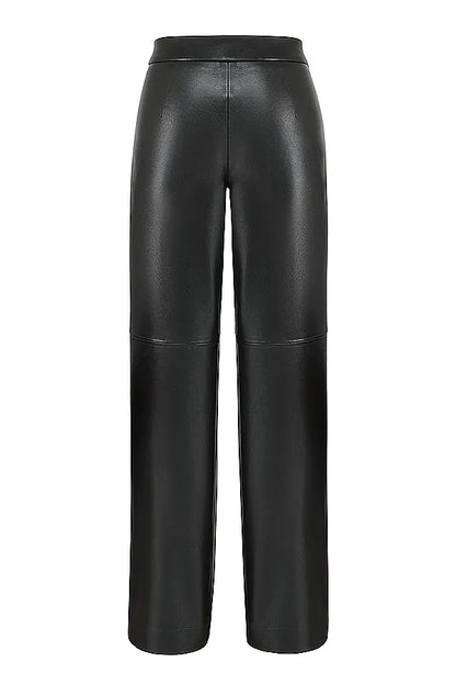 Omaira Black Vegan Leather Trousers