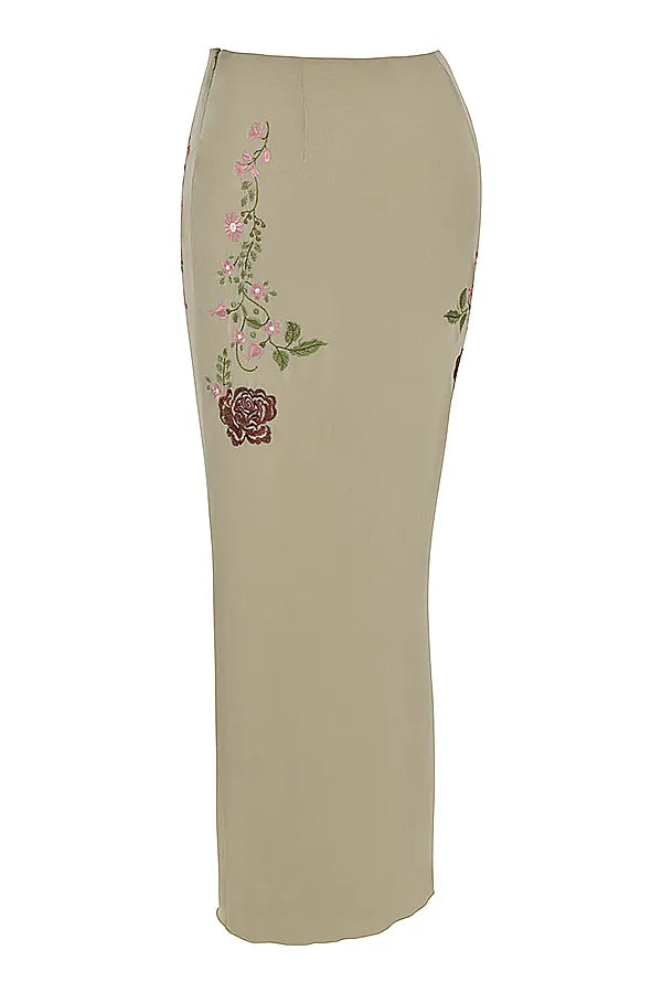 Lailah Artichoke Floral Maxi Skirt