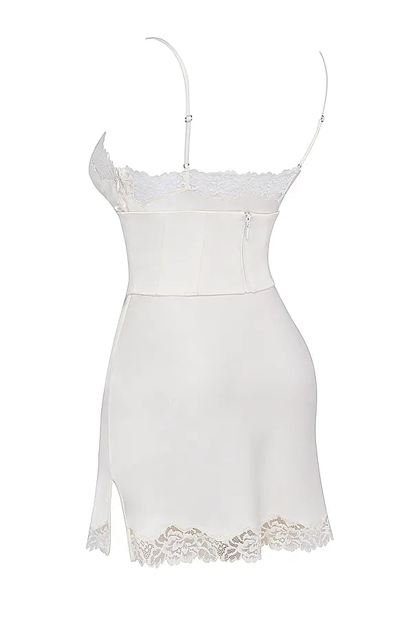 Soraya Ivory Satin Slip Dress