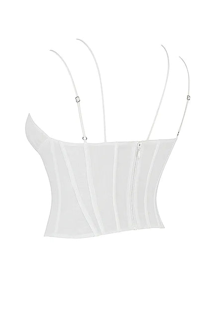 Orla White Chiffon Strappy Corset